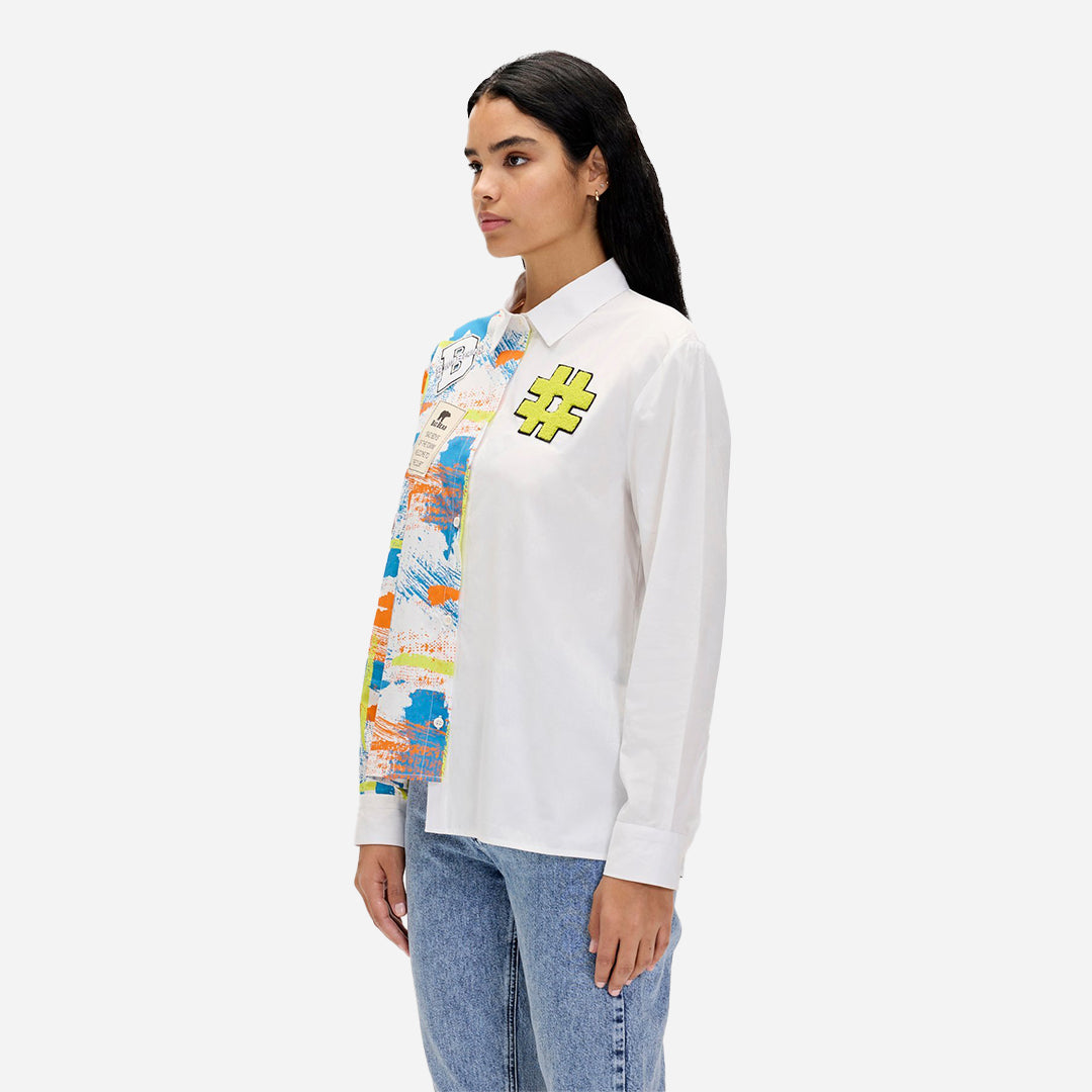 Bad Bear Anastasia Beyaz Baskılı Gömlek
