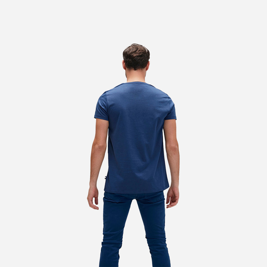 Bear Tee Indigo Mavi Logo Baskılı Erkek Tişört