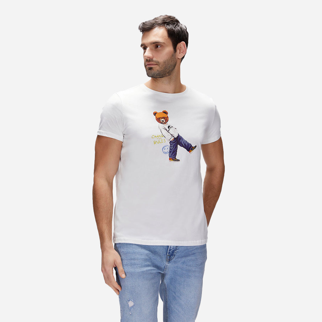 Bad Bear Nash Beyaz Erkek Baskılı Tişört