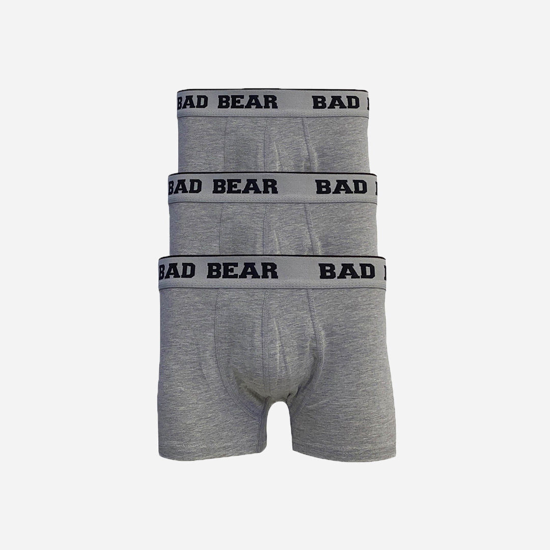 Bad Bear Basic 3'lü Gri Melanj Erkek Boxer Set