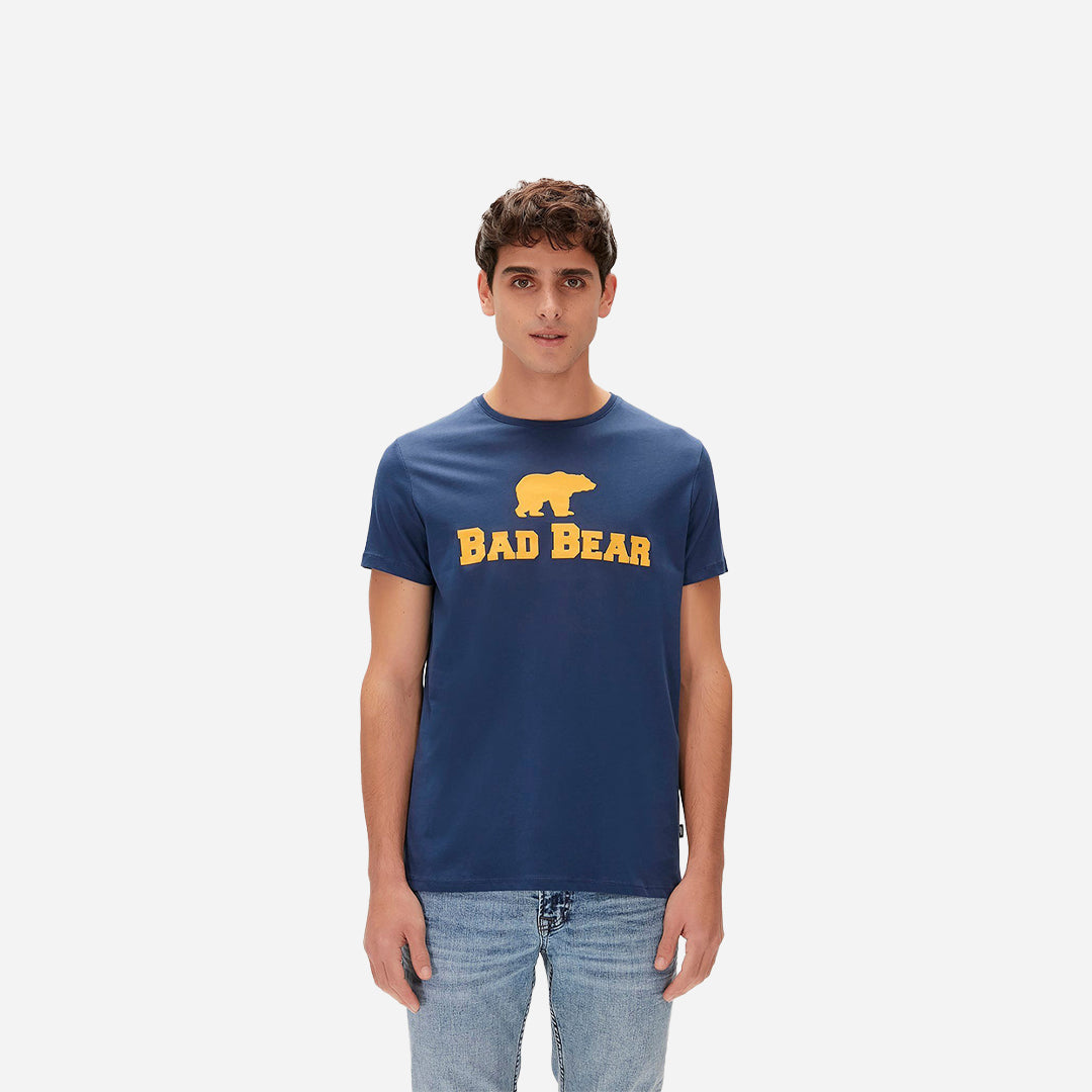 Bear Tee Indigo Mavi Logo Baskılı Erkek Tişört