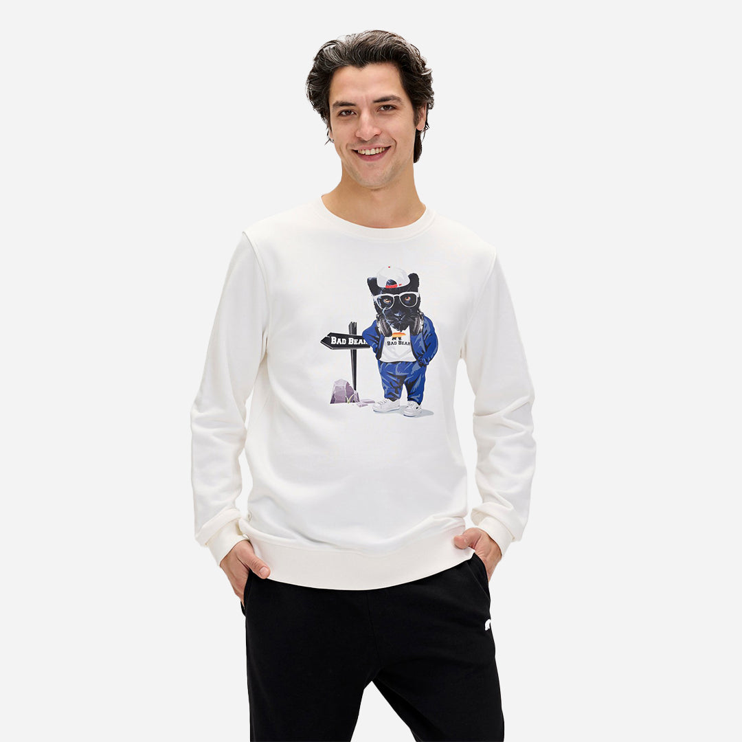 Bad Bear Panther Beyaz Erkek Sweatshirt