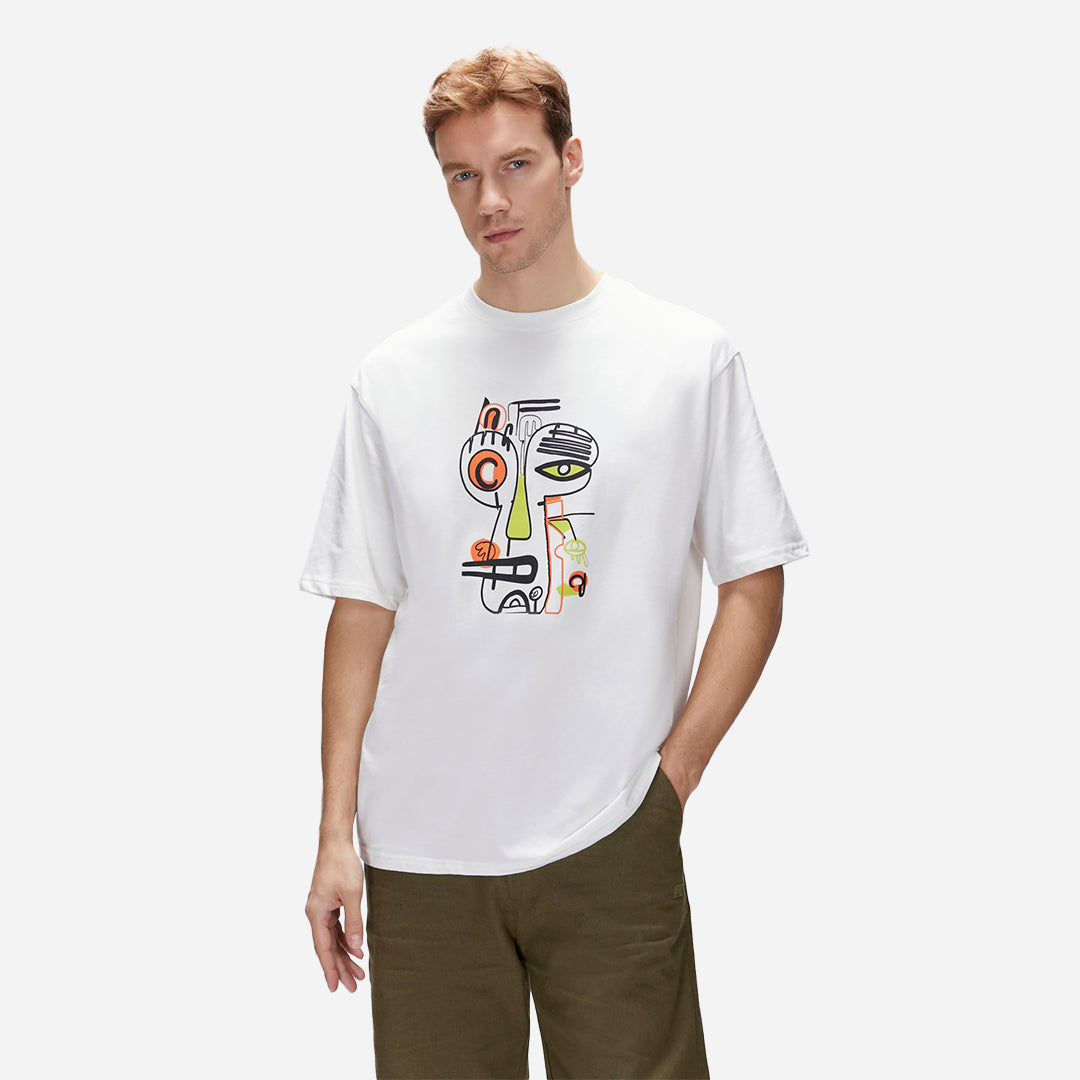 Bad Bear Collis Beyaz Erkek Baskılı Tişört