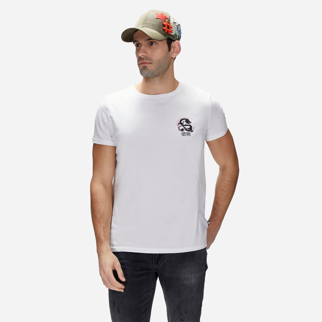 Bad Bear Draco Beyaz Erkek Baskılı Tişört