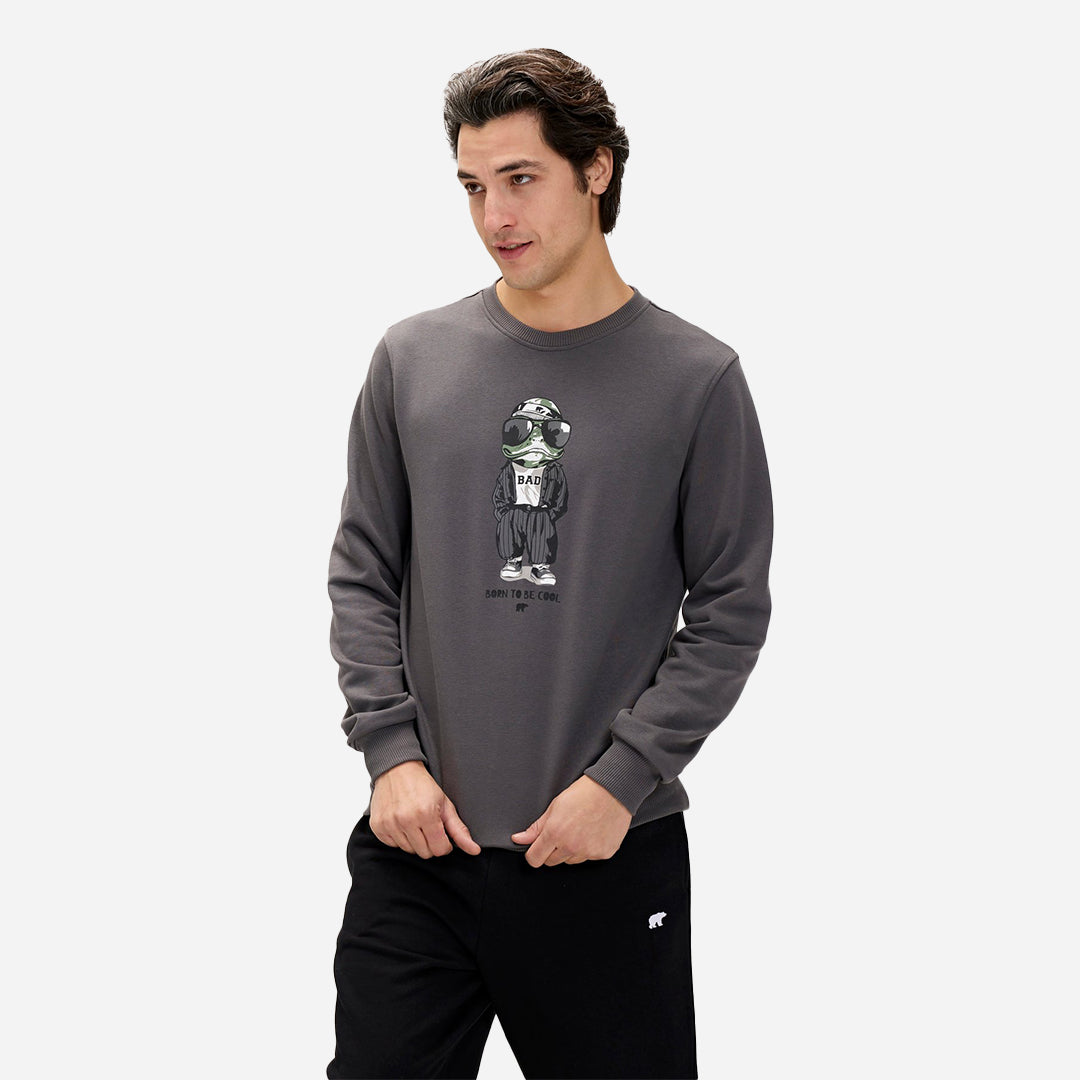 Bad Bear Gator Asfalt Erkek Baskılı Sweatshirt