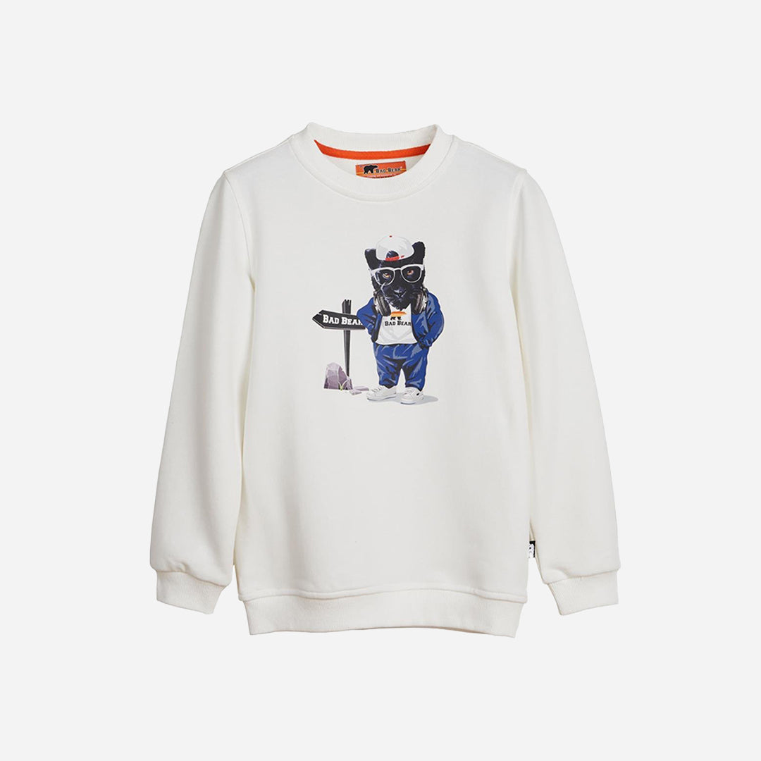 Bad Bear Panther Beyaz Çocuk Sweatshirt