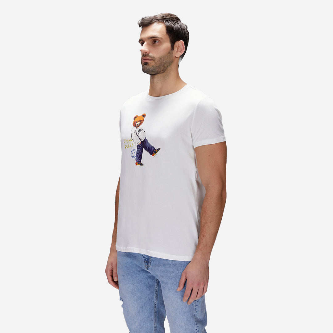 Bad Bear Nash Beyaz Erkek Baskılı Tişört