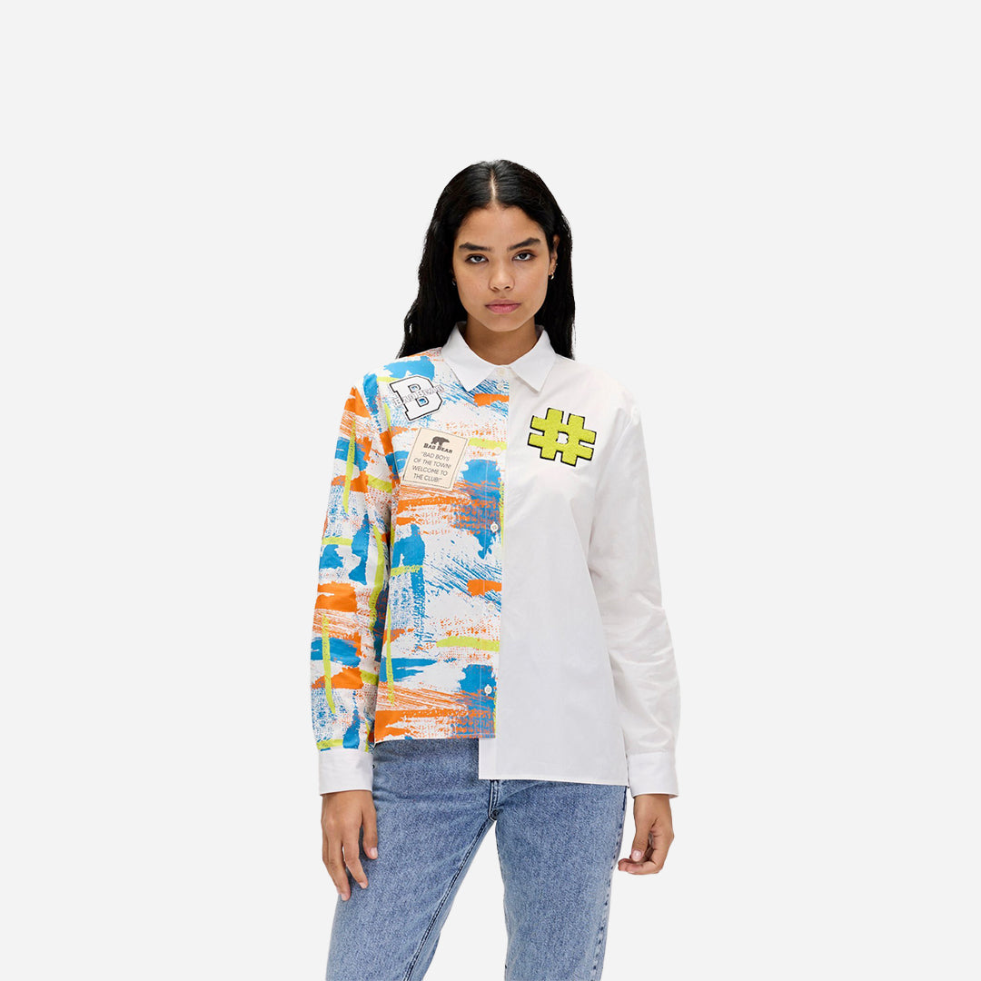 Bad Bear Anastasia Beyaz Baskılı Gömlek