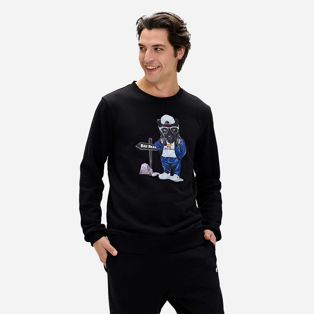Bad Bear Panther Siyah Erkek Sweatshirt