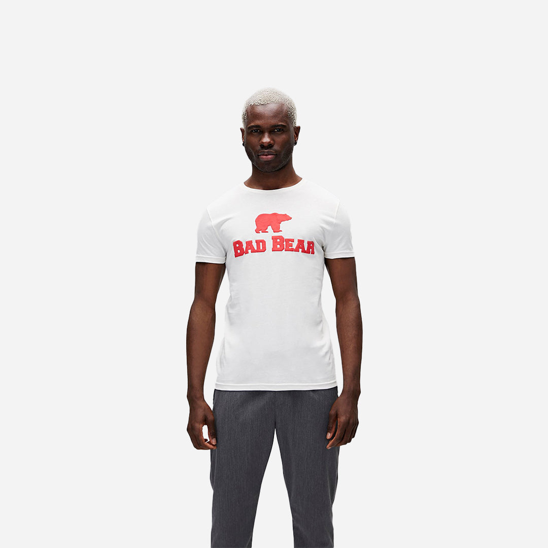 Bad Bear Tee T-Shirt Off White Beyaz/Kırmızı Baskılı Erkek Tişört