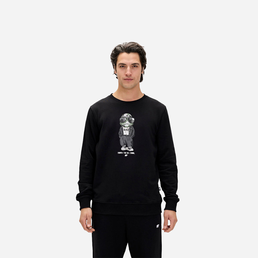 Bad Bear Gator Siyah Erkek Baskılı Sweatshirt