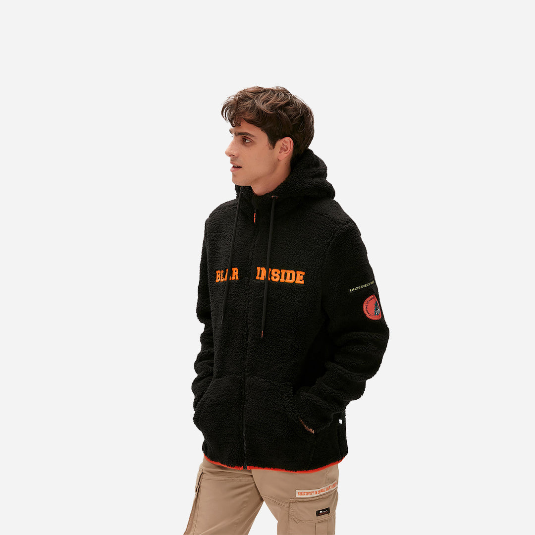 Bad Bear Shaggy Siyah Peluş Sweatshirt