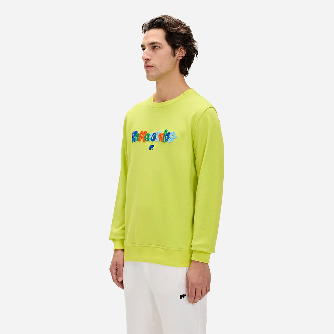 Bad Bear Furry Yeşil Erkek Baskılı Sweatshirt