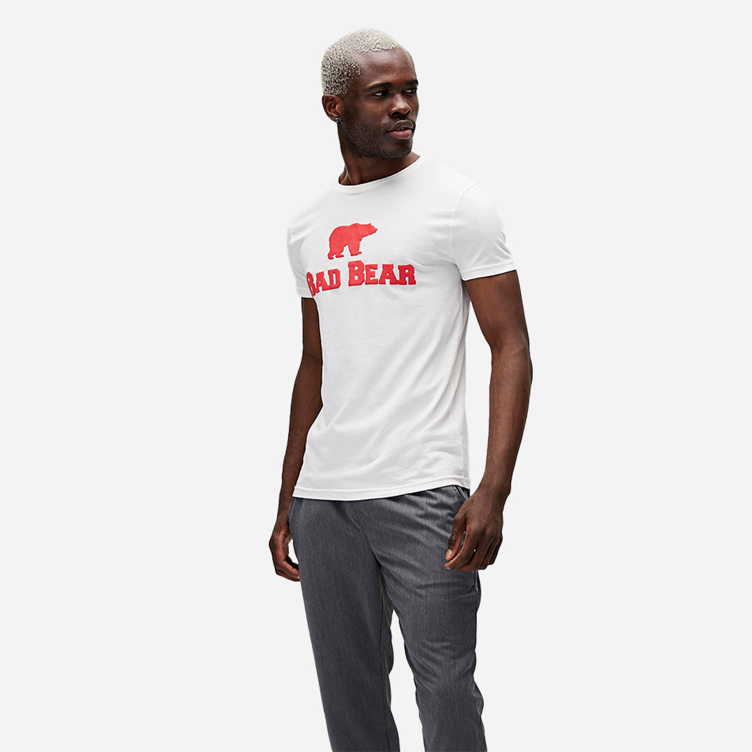Bad Bear Tee T-Shirt Off White Beyaz/Kırmızı Baskılı Erkek Tişört