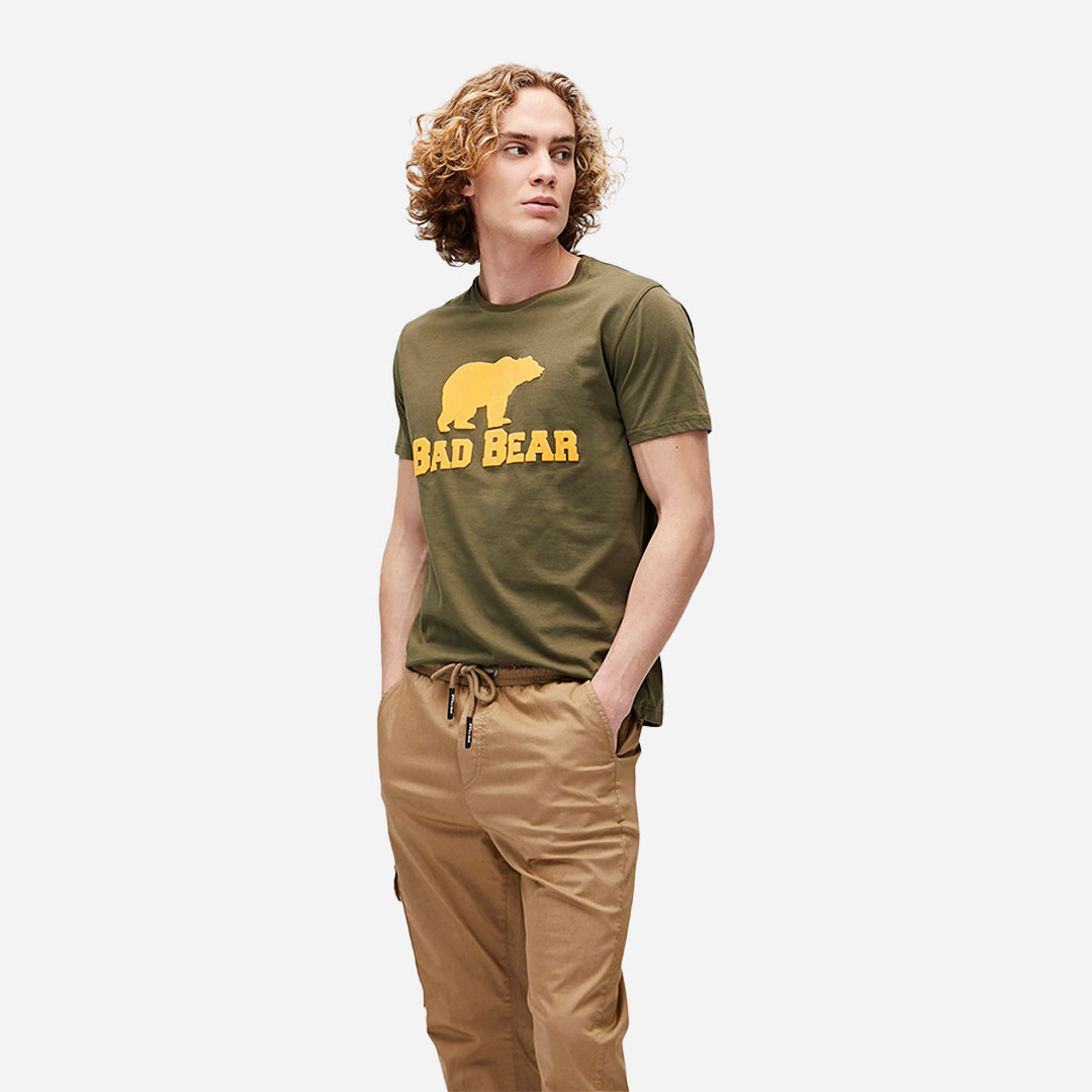 Bear Tee Haki Yeşil Logo Baskılı Erkek Tişört