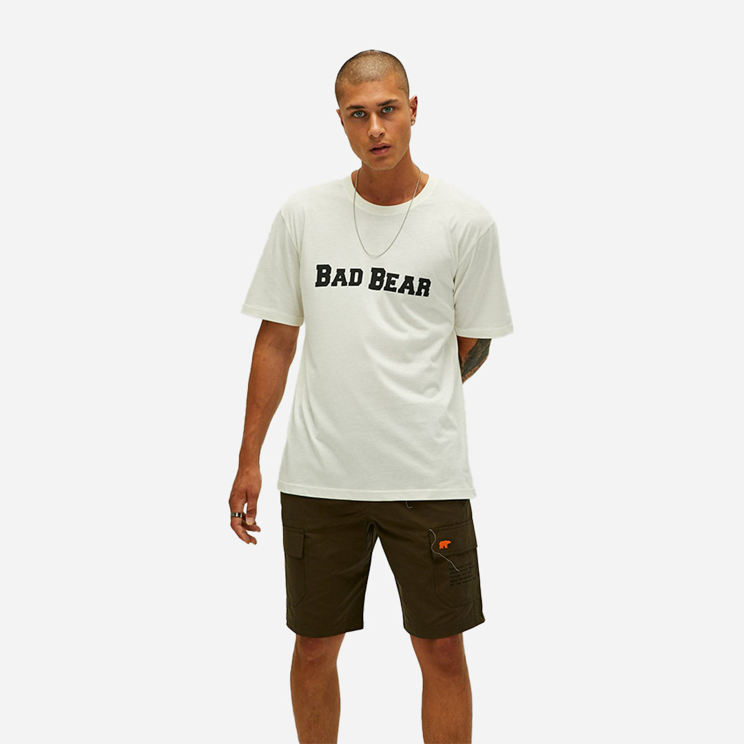 Bad Bear Title Oversize Marshmallow Beyaz Baskılı Erkek Tişört