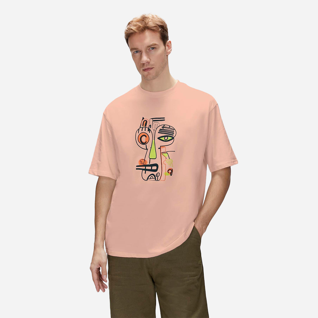 Bad Bear Collis pembe Erkek Baskılı Tişört