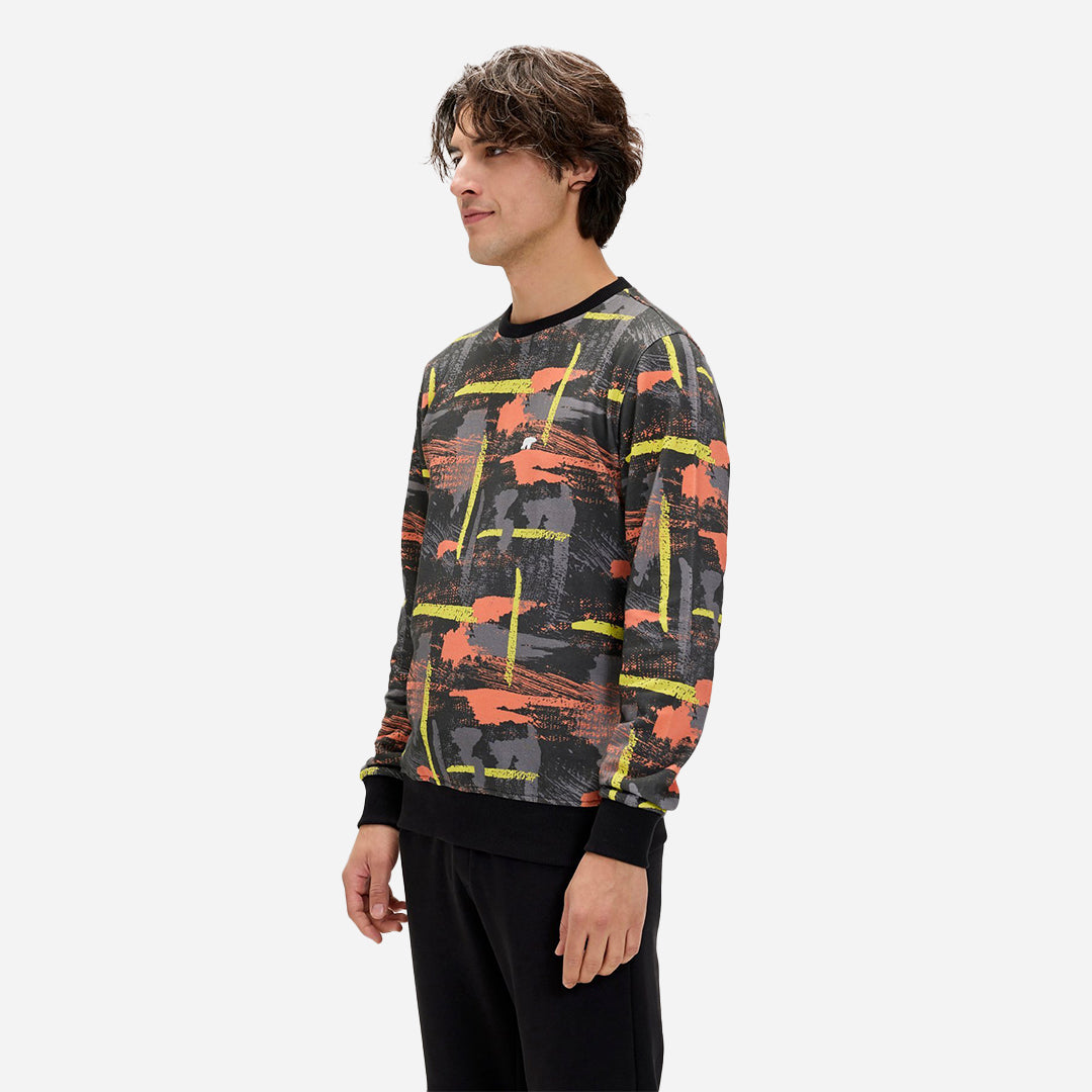 Bad Bear Flame Siyah Erkek Baskılı Sweatshirt