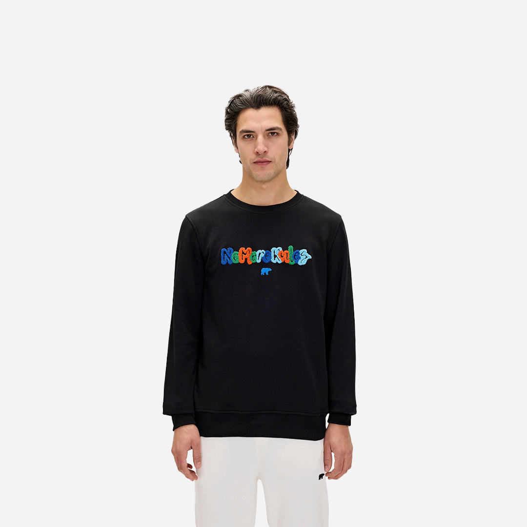 Bad Bear Furry Siyah Erkek Baskılı Sweatshirt