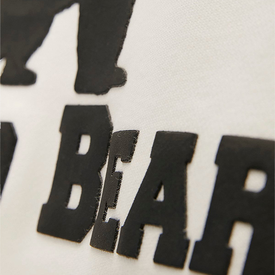 Bad Bear Logo Off-White Kadın Hoodie Sweatshirt